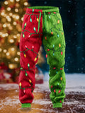 Comstylish Christmas Lights Pattern Men's Flannel Pants