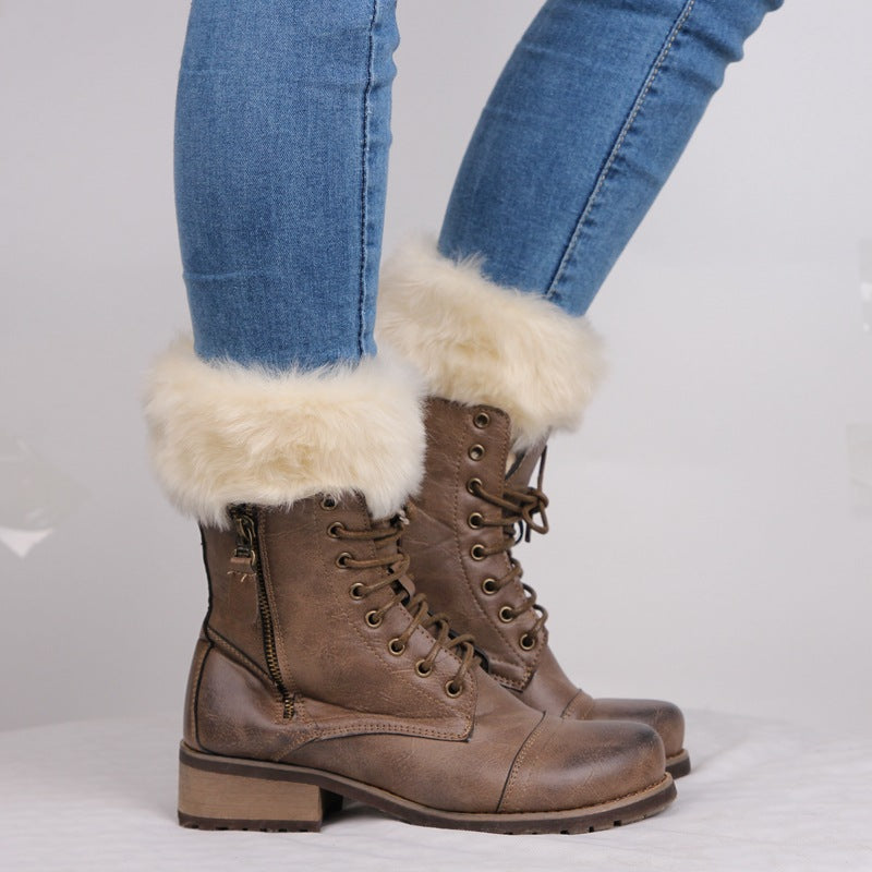 Casual Solid Color Furry Socks elevenforest