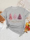 Comstylish Pink Glitter Christmas Tree Women's T-Shirt