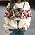 Lovely Cat Creative Graphic Flannel Christmas Sweatshirt elevenforest