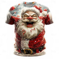 Comstylish Men's Christmas Santa Claus Print Crew Neck Short Sleeve T-shirt
