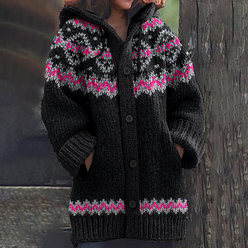 Vintage Tribal Geometric Knitted Cozy Sweater Cardigan artswardrobe