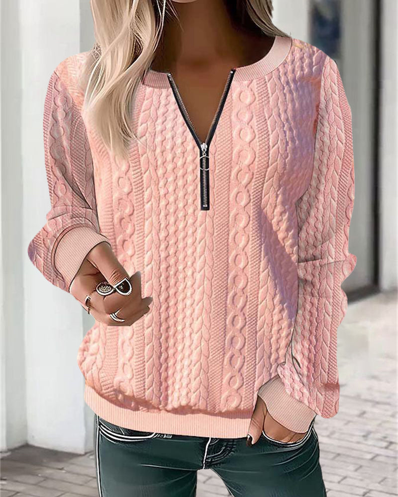 JO | Plain sweater with zipper