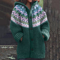 Vintage Tribal Icelandic Knitted Pattern Cozy Cardigan Sweater elevenforest