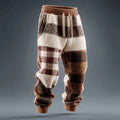 Men's Vintage Geometric Pattern Plush Sweatpants artswardrobe