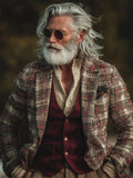 Men's Vintage 70s Christmas Plaid Cozy Blazer artswardrobe