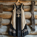 Vintage Life Of Tree Patchwork Art Comfy Tank Dress artswardrobe