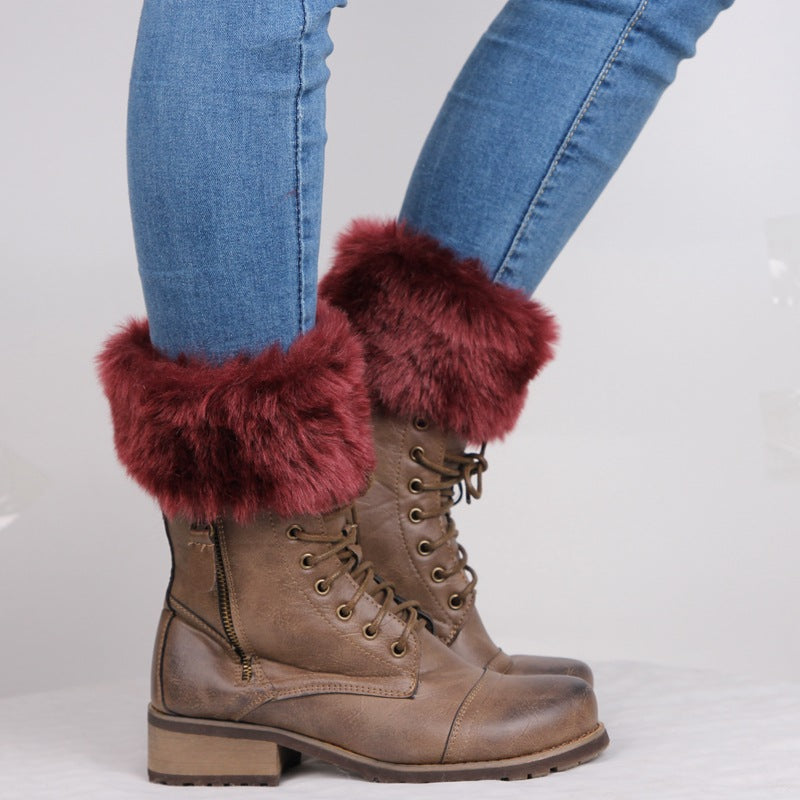 Casual Solid Color Furry Socks artswardrobe