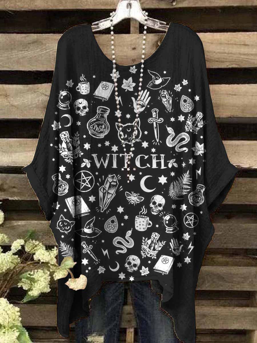 Women's Vintage   Magic Pattern Printed Top