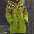 Vintage Icelandic Floral Art Warm Sweater Cardigan elevenforest