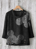 Comstylish Sea Waves Ripples Japanese Lino Art Linen Blend Tunic