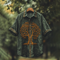 Men's Viking Mythology Tree Of Life Lapel Shirt artswardrobe
