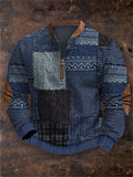 Men's Vintage Knitted Patchwork Comfy Sweatshirt elevenforest