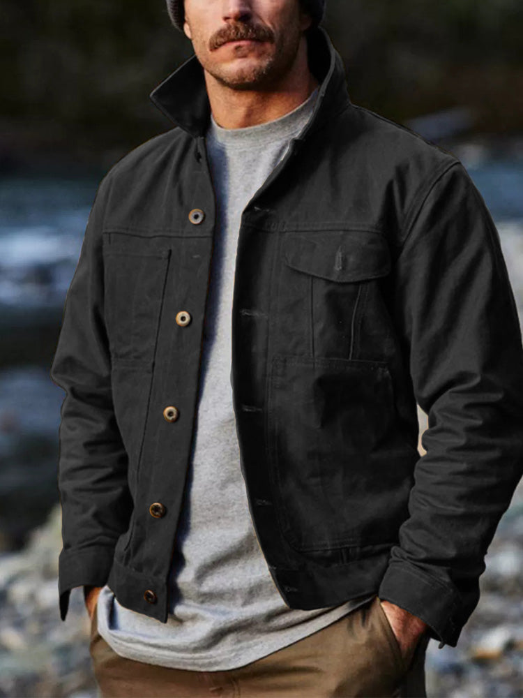 Men's Outdoor Vintage Country Button-Up Jacket artswardrobe