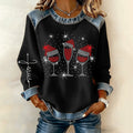 Comstylish Women's Christmas Faith Print Crew Neck Casual Sweatshirt