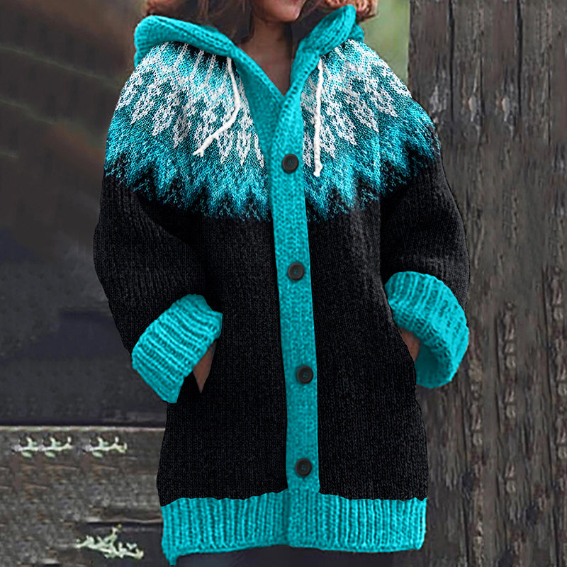 Vintage Tribal Icelandic Pattern Cozy Cardigan Sweater artswardrobe