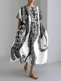 Comstylish Octopus Tentacles Art Linen Blend Cozy Maxi Dress