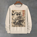 Men's Warrior Cat With Sunglasses Art Print Casual Sweatshirt elevenforest