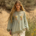 Vintage Tribal Floral Blend Women's Shirt artswardrobe