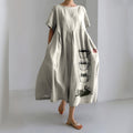 Women's Cat Coffee Cup Japanese Art Painting Print Midi Dress elevenforest