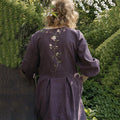 Boho Floral Embroidery Women's Linen Maxi Dress artswardrobe