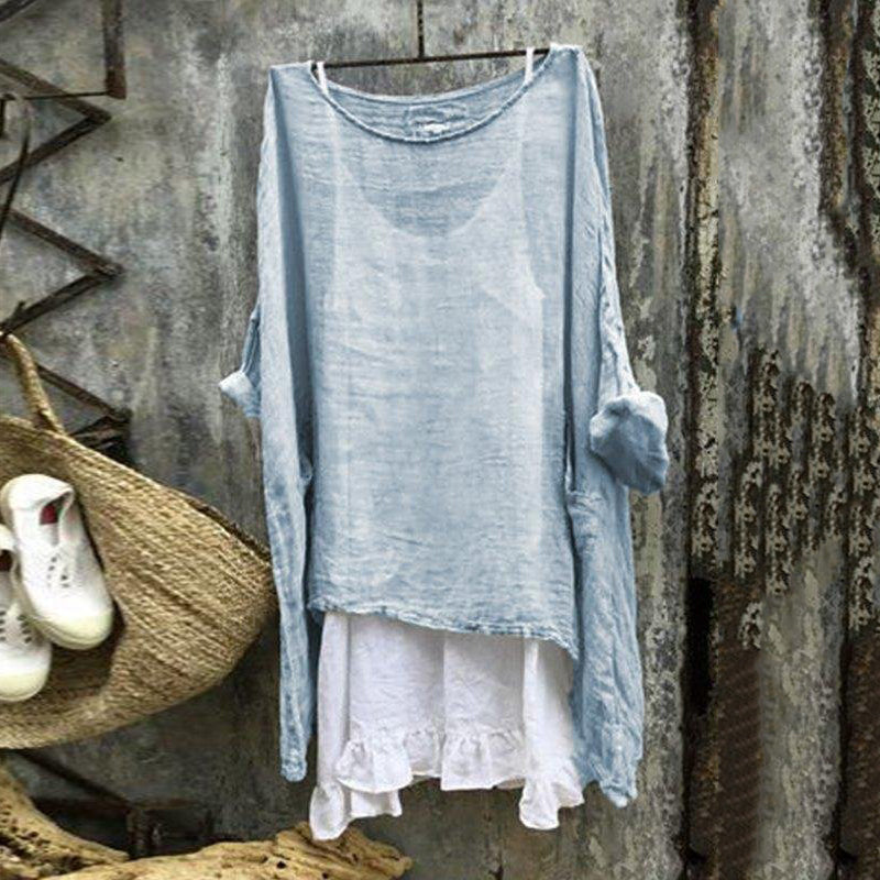 Solid basic simple V-neck shirt