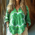 Comstylish Women's Casual Artistic Four Leaf Clover St. Patrick Print Shirt