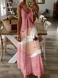 Comstylish Flying Cranes Japanese Art Pattern Cami Maxi Dress