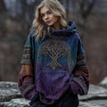Women's Vintage Viking Celtic Knot Tree Of Life Graphic Warm Hoodie artswardrobe