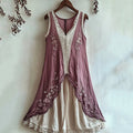 Women's Cherry Blossom Lace Art Vintage Linen Tank Dress artswardrobe