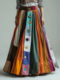 Bohemian Style Colorful Patchwork Ethnic Print Skirt artswardrobe