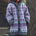 Women's Fairman Geometric Design Contrast Sweater Cardigan elevenforest