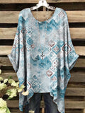 Women's Vintage Gradient Ink Painting Print Casual Top