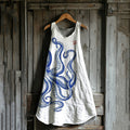 Japanese Octopus Legs Art Linen Tank Dress artswardrobe