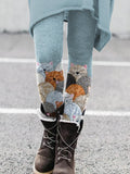 Cute Cats Patchwork Art Cozy Leggings artswardrobe