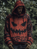 Men's Vintage Viking Halloween Ghost Face Embroidered Hoodie elevenforest