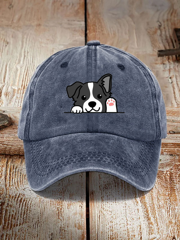 Comstylish Unisex Casual Pet Dog Print Washed Hat
