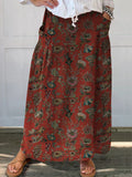Women's Floral Linen Pocket Half Skirt
