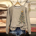 Comstylish Retro Christmas Tree Casual Sweatshirt
