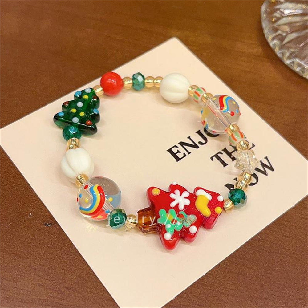 Comstylish Christmas Handmade Beaded Bracelet