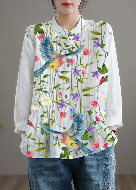Organic White Linen Shirt Tunics Ramie Blouse