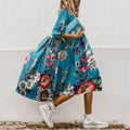KS | Flowing midi dress with floral pattern