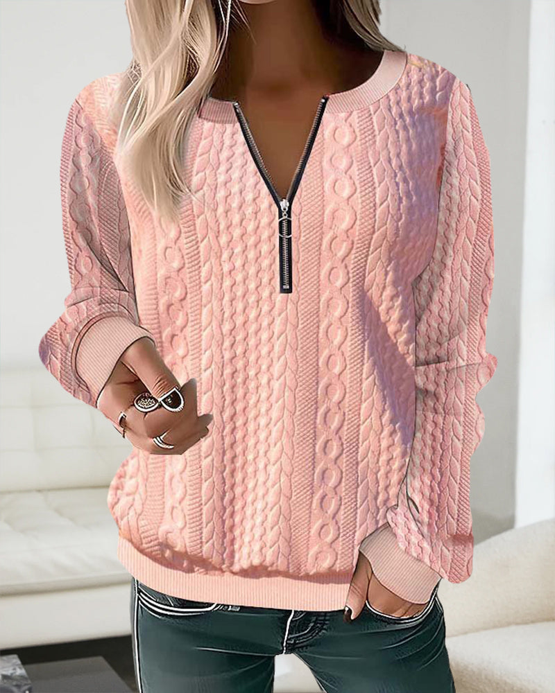 JO | Plain sweater with zipper
