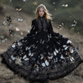 Comstylish Women's Vintage Classy Butterfly Wings Inspired Flowy Maxi Dress