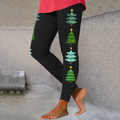 Christmas Tree Print Casual Casual Leggings elevenforest