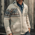 Vintage Geometric Knit Cardigan Sweater elevenforest