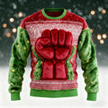 Comstylish Christmas Power Gesture Design Men's Flannel Sweatshirt