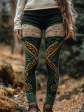 Irish Celtic Colorblock Mystical Cozy Knit Leggings elevenforest