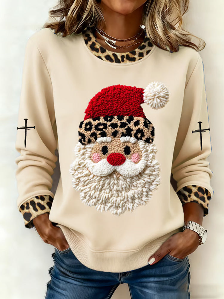 Comstylish Women's Christmas Faith Print Crew Neck Sweatshirt