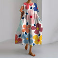 Comstylish Vintage Floral Print Casual Loose Dress